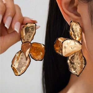 Elegant Gold-Tone Statement Earrings